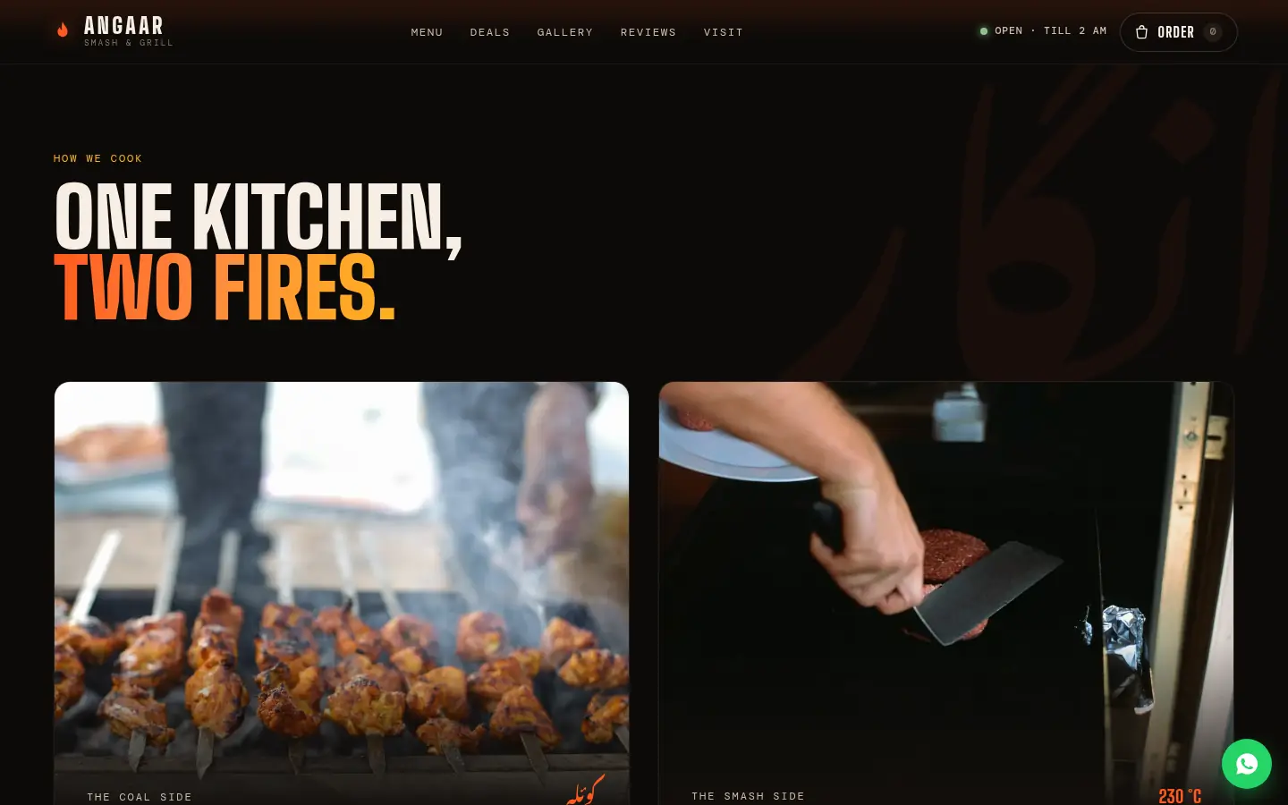 Angaar Smash & Grill desktop view 2