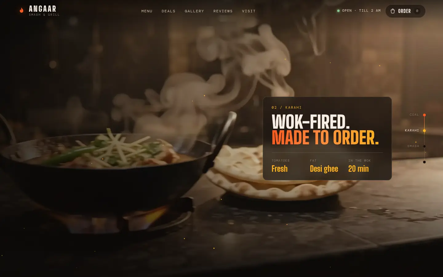 Angaar Smash & Grill desktop view 1