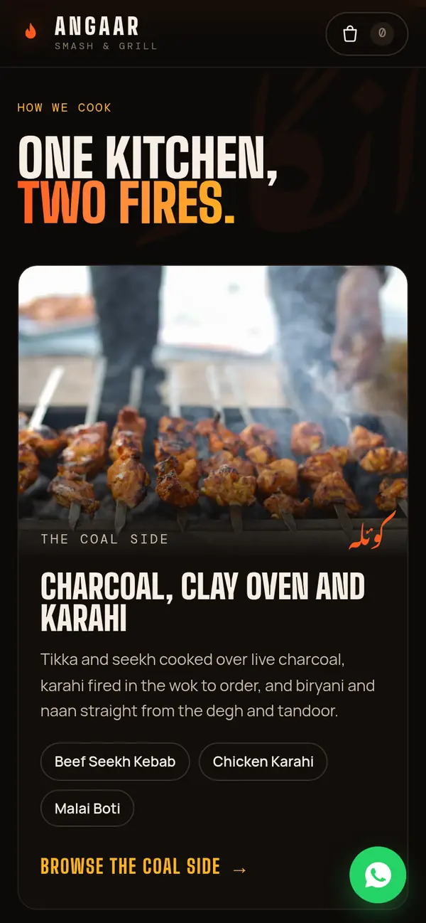Angaar Smash & Grill phone view 2